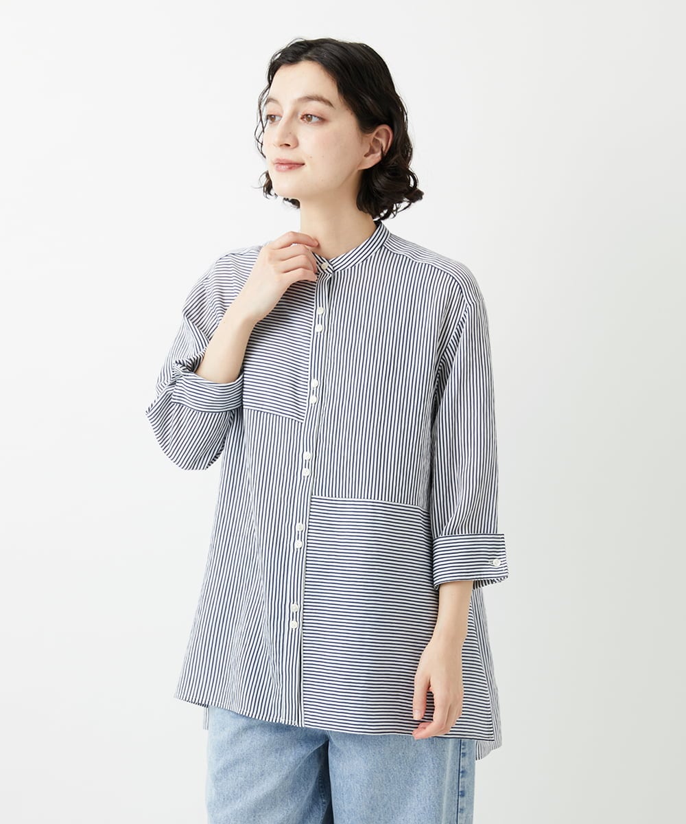 PHBGD05270 GEORGES RECH(小さいサイズ) バンドカラードルマンスリーブロングブラウス