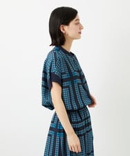 PHBGD14290 GEORGES RECH(小さいサイズ)(メゾン ドゥ サンク)  [日本製/セットアップ対応]ジオメトリックスカーフ柄ブラウス ベージュ系