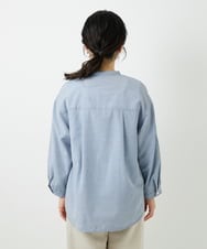 PHBGD22290 GEORGES RECH(小さいサイズ)(メゾン ドゥ サンク) アイレット刺繡8分袖ブラウス ライトブルー