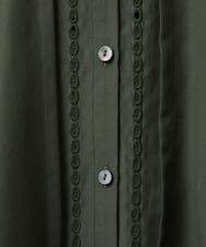 PHBGD22290 GEORGES RECH(小さいサイズ)(メゾン ドゥ サンク) アイレット刺繡8分袖ブラウス ライトブルー