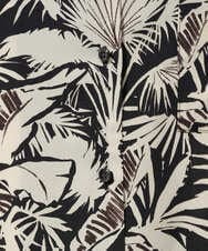 PHBGD32270 GEORGES RECH(小さいサイズ)(メゾン ドゥ サンク) リーフプリントオープンカラーシャツ ブラック系