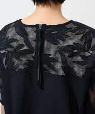 PHBGD37290 GEORGES RECH(小さいサイズ)(メゾン ドゥ サンク) メッシュアップリケドルマンスリーブブラウス ブラック