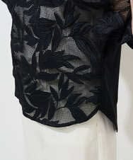 PHBGD37290 GEORGES RECH(小さいサイズ)(メゾン ドゥ サンク) メッシュアップリケドルマンスリーブブラウス ブラック