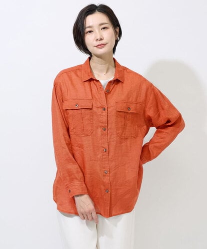 PHBGD39290 GEORGES RECH(小さいサイズ) シアーリネンサファリシャツ