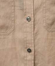 PHBGD39290 GEORGES RECH(小さいサイズ)(メゾン ドゥ サンク) シアーリネンサファリシャツ グリーン