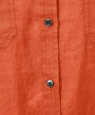 PHBGD39290 GEORGES RECH(小さいサイズ)(メゾン ドゥ サンク) シアーリネンサファリシャツ グリーン