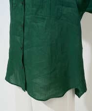 PHBGD39290 GEORGES RECH(小さいサイズ)(メゾン ドゥ サンク) シアーリネンサファリシャツ グリーン