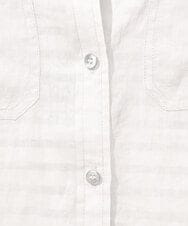 PHBGD39290 GEORGES RECH(小さいサイズ)(メゾン ドゥ サンク) シアーリネンサファリシャツ グリーン