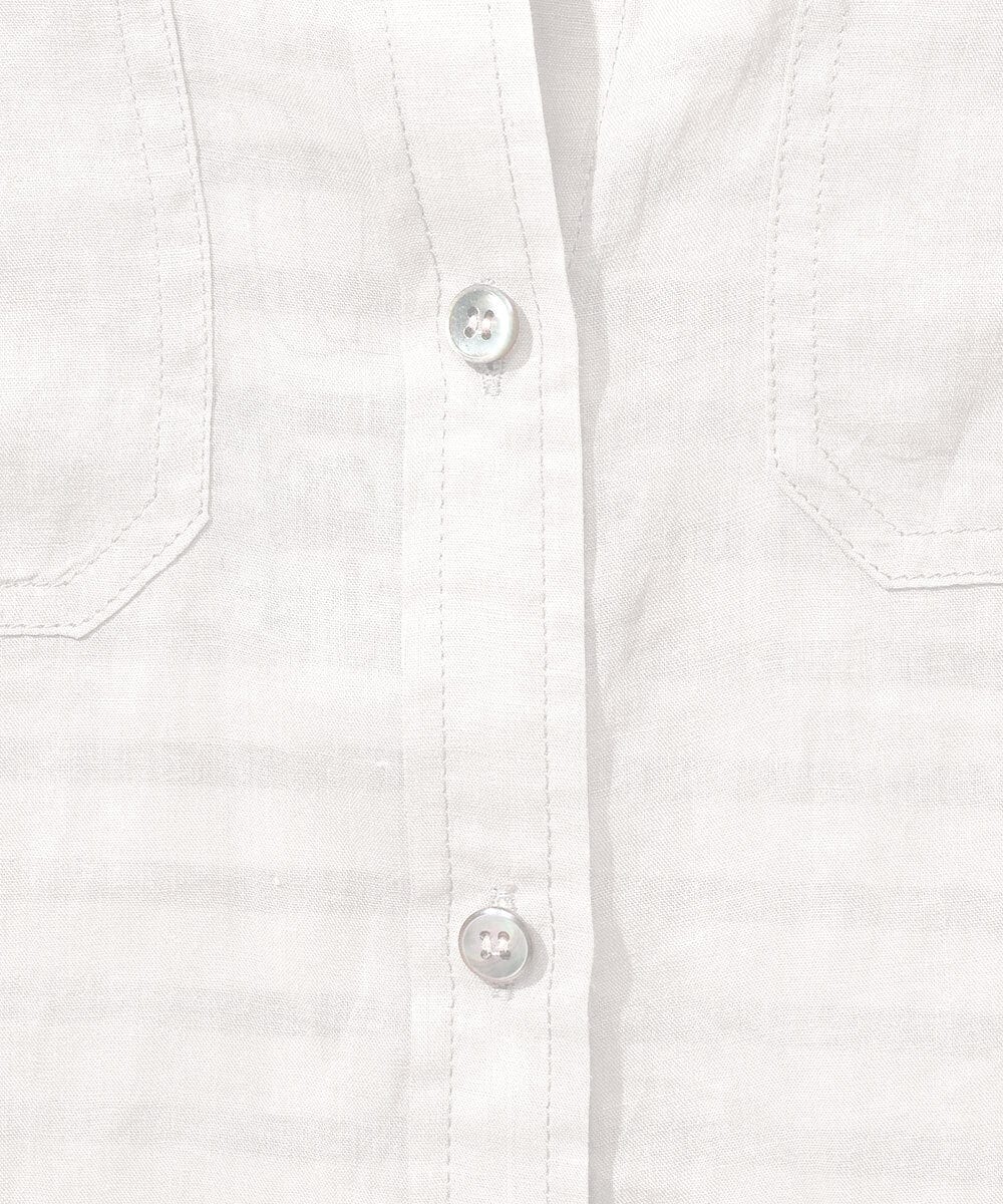 PHBGD39290 GEORGES RECH(小さいサイズ)(メゾン ドゥ サンク) シアーリネンサファリシャツ グリーン