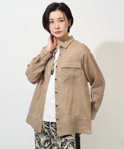 PHBGD39290 GEORGES RECH(小さいサイズ) シアーリネンサファリシャツ