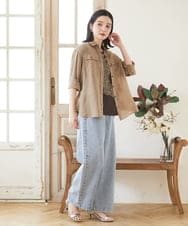 PHBGD39290 GEORGES RECH(小さいサイズ)(メゾン ドゥ サンク) シアーリネンサファリシャツ ホワイト
