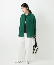 PHBGD39290 GEORGES RECH(小さいサイズ)(メゾン ドゥ サンク) シアーリネンサファリシャツ ホワイト