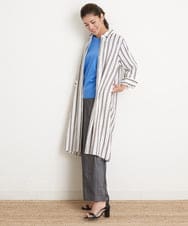 PHBGS06360 GEORGES RECH(小さいサイズ)(メゾン ドゥ サンク)  [日本製]ストライプロングシャツ レッド系