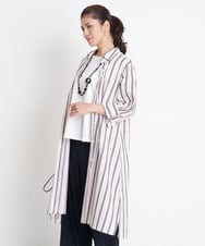PHBGS06360 GEORGES RECH(小さいサイズ)(メゾン ドゥ サンク)  [日本製]ストライプロングシャツ レッド系