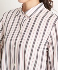 PHBGS06360 GEORGES RECH(小さいサイズ)(メゾン ドゥ サンク)  [日本製]ストライプロングシャツ レッド系