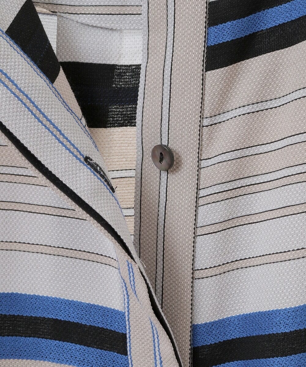 PHBGS27290 GEORGES RECH(小さいサイズ)(メゾン ドゥ サンク) [セットアップ対応]MANTECOボーダー柄ノースリーブブラウス ブルー系
