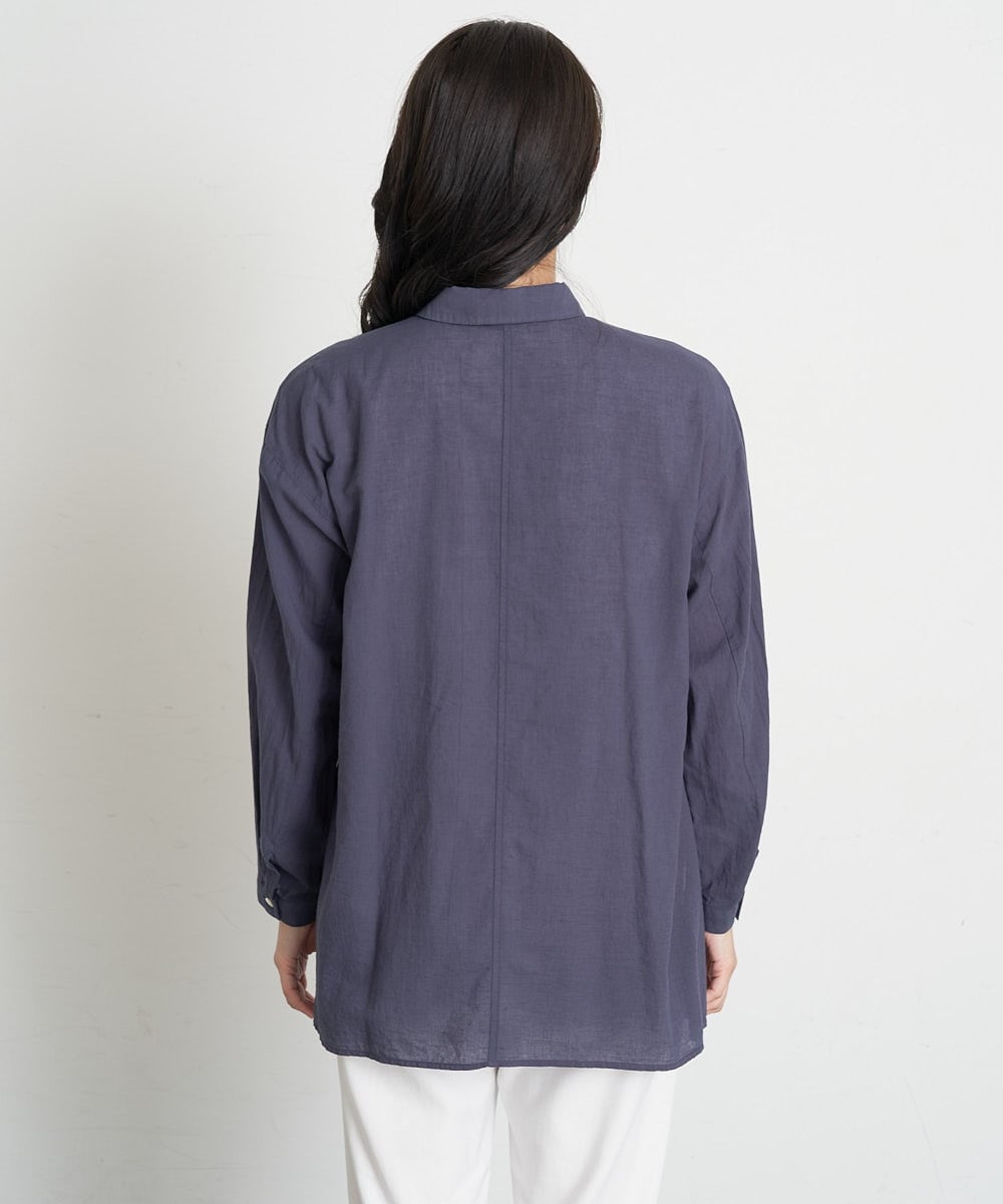 PHBGT48270 GEORGES RECH(小さいサイズ)(メゾン ドゥ サンク) ヘムラインカラーシャツ ネイビー