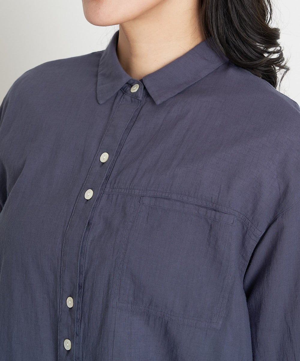 PHBGT48270 GEORGES RECH(小さいサイズ)(メゾン ドゥ サンク) ヘムラインカラーシャツ ネイビー
