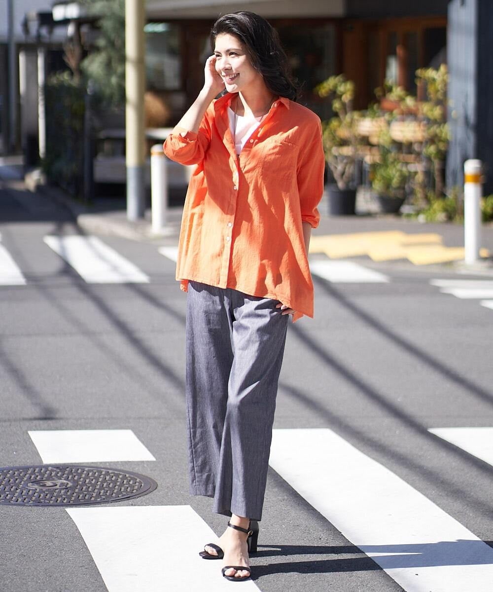 PHBGT48270 GEORGES RECH(小さいサイズ)(メゾン ドゥ サンク) ヘムラインカラーシャツ ネイビー