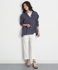 PHBGT48270 GEORGES RECH(小さいサイズ)(メゾン ドゥ サンク) ヘムラインカラーシャツ ネイビー