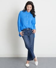 PHBGT48270 GEORGES RECH(小さいサイズ)(メゾン ドゥ サンク) ヘムラインカラーシャツ ネイビー