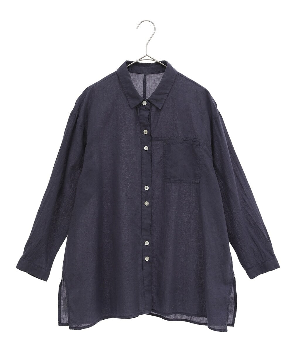 PHBGT48270 GEORGES RECH(小さいサイズ)(メゾン ドゥ サンク) ヘムラインカラーシャツ ネイビー