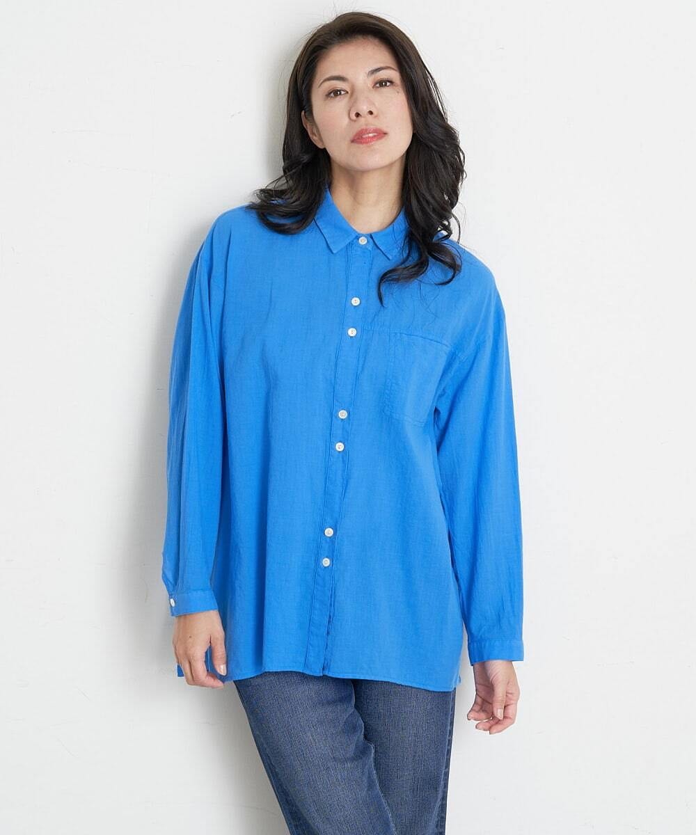 PHBGT48270 GEORGES RECH(小さいサイズ)(メゾン ドゥ サンク) ヘムラインカラーシャツ ネイビー