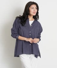 PHBGT48270 GEORGES RECH(小さいサイズ)(メゾン ドゥ サンク) ヘムラインカラーシャツ ネイビー