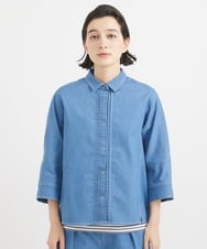 PHBGV15290 GEORGES RECH(小さいサイズ)(メゾン ドゥ サンク)  [セットアップ対応]クールライトドルマンスリーブ6ozデニムシャツ ライトブルー
