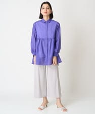 PHBGV30290 GEORGES RECH(小さいサイズ)(メゾン ドゥ サンク) ローンピンタックブラウス ブルー
