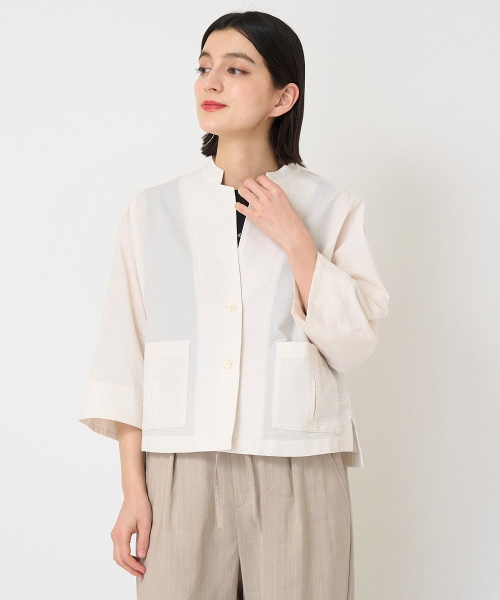 PHBGV50330 GEORGES RECH(小さいサイズ)(メゾン ドゥ サンク)  [セットアップ対応]サッカーショートシャツジャケット アイボリー