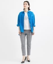PHBGW48290 GEORGES RECH(小さいサイズ)(メゾン ドゥ サンク) ロゴ入りベーシックリネンシャツ ピンク