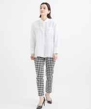 PHBGW48290 GEORGES RECH(小さいサイズ)(メゾン ドゥ サンク) ロゴ入りベーシックリネンシャツ ピンク