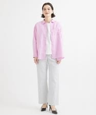 PHBGW48290 GEORGES RECH(小さいサイズ)(メゾン ドゥ サンク) ロゴ入りベーシックリネンシャツ ピンク