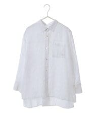 PHBGW48290 GEORGES RECH(小さいサイズ)(メゾン ドゥ サンク) ロゴ入りベーシックリネンシャツ ピンク