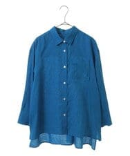 PHBGW48290 GEORGES RECH(小さいサイズ)(メゾン ドゥ サンク) ロゴ入りベーシックリネンシャツ ピンク