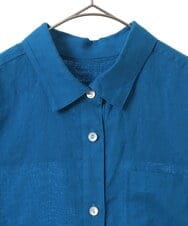 PHBGW48290 GEORGES RECH(小さいサイズ)(メゾン ドゥ サンク) ロゴ入りベーシックリネンシャツ ピンク