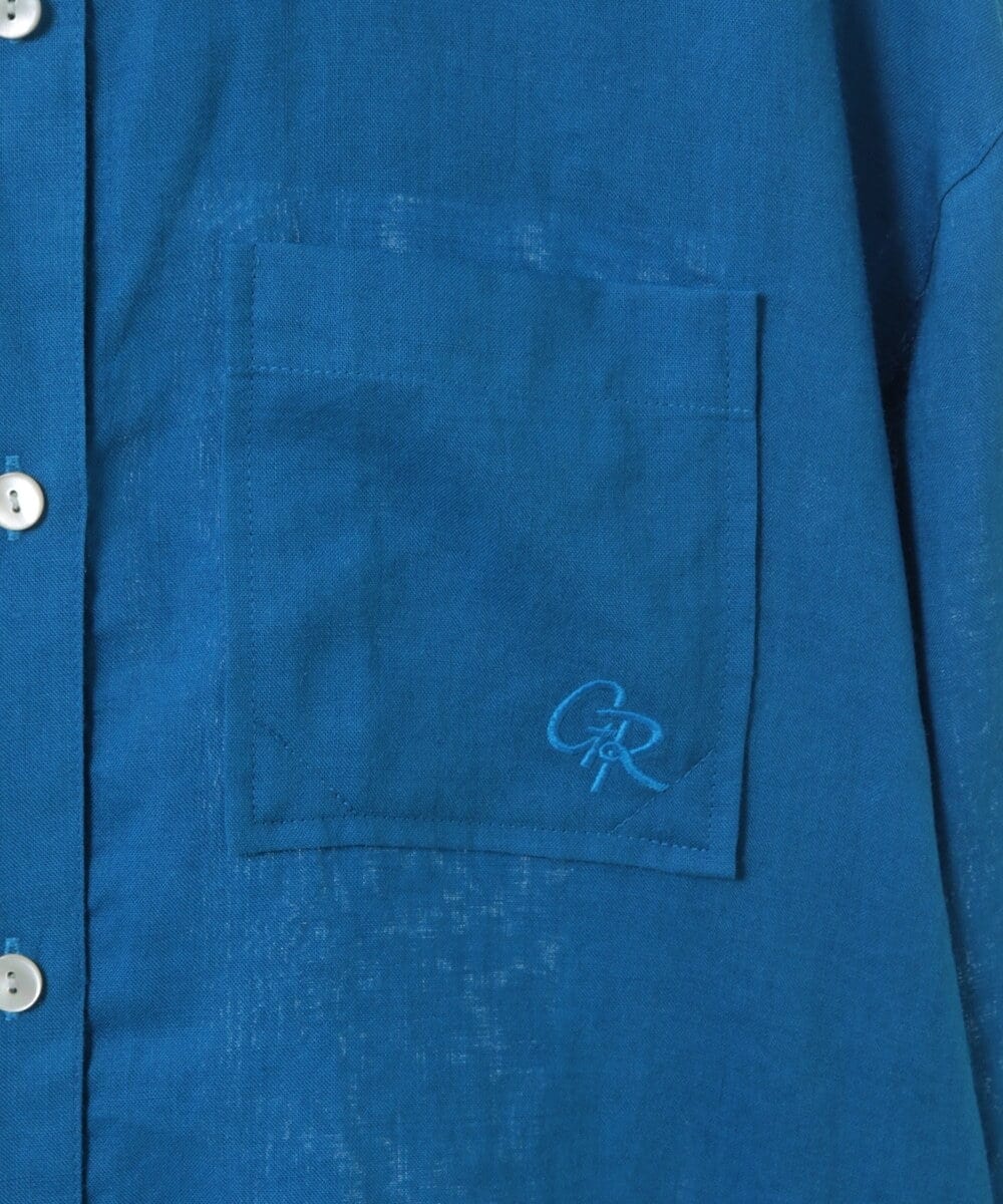 PHBGW48290 GEORGES RECH(小さいサイズ)(メゾン ドゥ サンク) ロゴ入りベーシックリネンシャツ ピンク