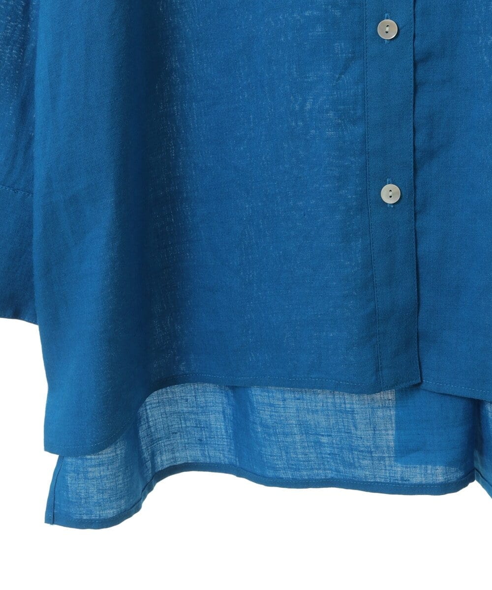 PHBGW48290 GEORGES RECH(小さいサイズ)(メゾン ドゥ サンク) ロゴ入りベーシックリネンシャツ ピンク