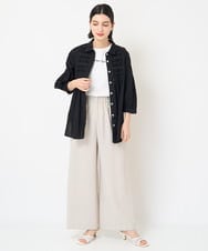 PHBGX34270 GEORGES RECH(小さいサイズ)(メゾン ドゥ サンク) ハンドスモッキング7分袖ブラウス ホワイト
