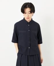 PHBHA55360 GEORGES RECH(小さいサイズ)(メゾン ドゥ サンク) [接触冷感/吸汗速乾]サッカーシャツブラウス ネイビー