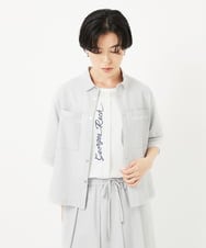 PHBHA55360 GEORGES RECH(小さいサイズ)(メゾン ドゥ サンク) [接触冷感/吸汗速乾]サッカーシャツブラウス ライトグレー