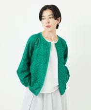 PHBHA56270 GEORGES RECH(小さいサイズ)(メゾン ドゥ サンク) コットンエンブロイダリー羽織ブラウス グリーン