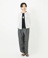 PHBHA56270 GEORGES RECH(小さいサイズ)(メゾン ドゥ サンク) コットンエンブロイダリー羽織ブラウス ホワイト