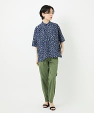 PHBHA57360 GEORGES RECH(小さいサイズ)(メゾン ドゥ サンク) ジオメトリックドルマンスリーブブラウス ネイビー