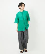 PHBHA63290 GEORGES RECH(小さいサイズ)(メゾン ドゥ サンク)  [日本製]シアーティアードバンドカラーブラウス アイボリー