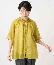 PHBHB01240 GEORGES RECH(小さいサイズ)(メゾン ドゥ サンク) ラミーローンラグランスリーブブラウス ブルー