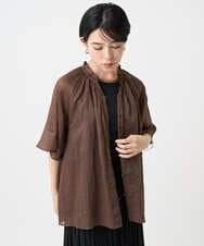 PHBHB01240 GEORGES RECH(小さいサイズ)(メゾン ドゥ サンク) ラミーローンラグランスリーブブラウス ブルー
