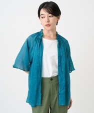 PHBHB01240 GEORGES RECH(小さいサイズ)(メゾン ドゥ サンク) ラミーローンラグランスリーブブラウス ブルー