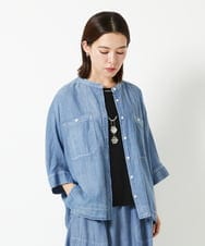 PHBHD41230 GEORGES RECH(小さいサイズ)(メゾン ドゥ サンク)  [セットアップ対応]ライトデニムドルマンスリーブブラウス ライトブルー